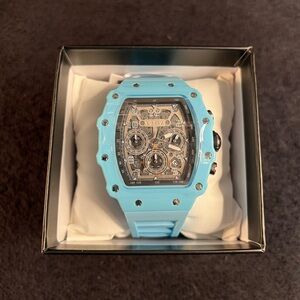 Invicta Activa Fury Men's Watch-44.3mm MOD-ACW2305-017 Blue&Silver Skeleton(NWT)